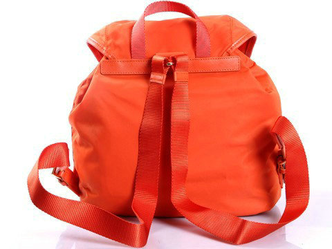 2014 Prada microfiber nylon drawstring backpack bag BZ0030 orange - Click Image to Close